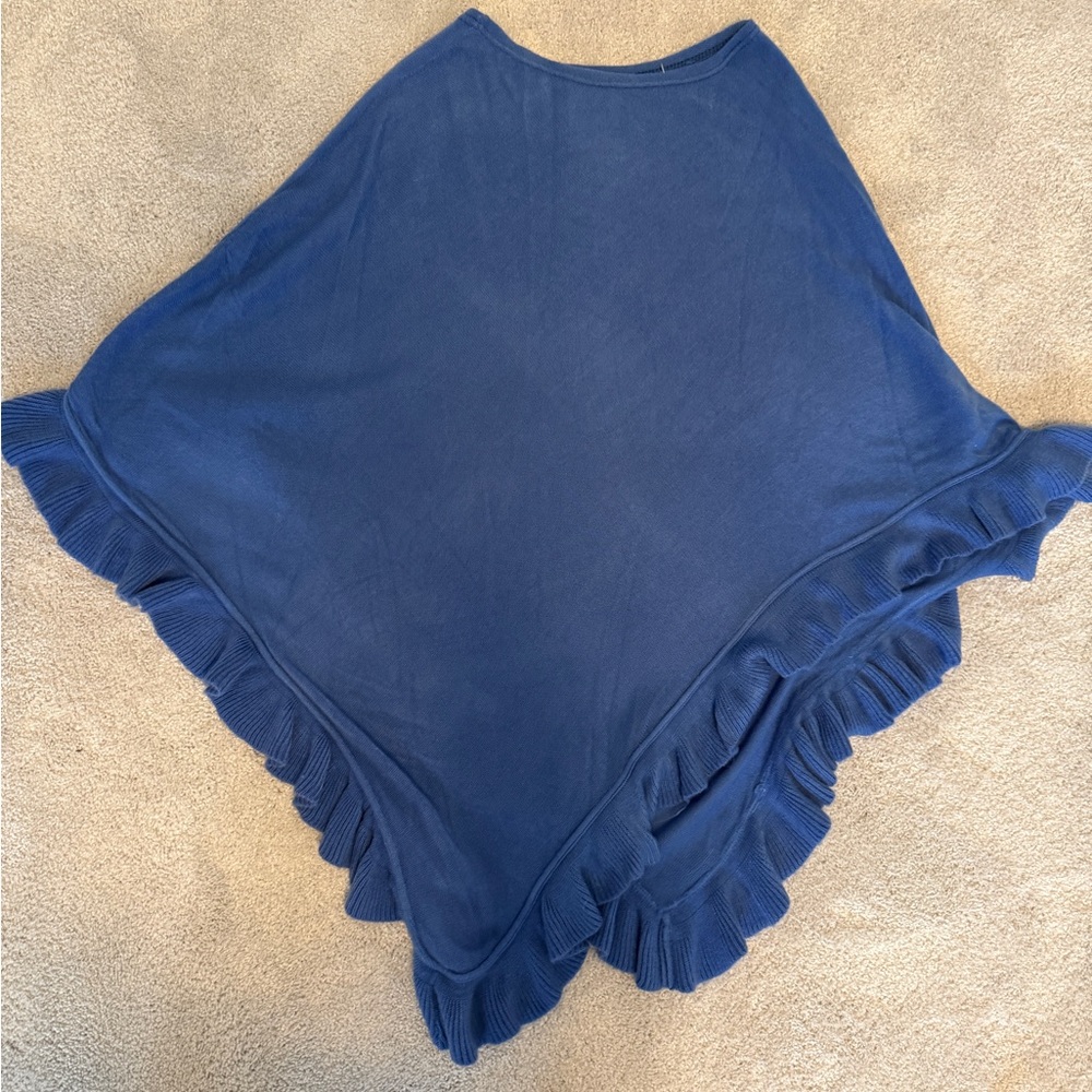 April Marin Blue Ruffled Poncho - Picture 4 of 6